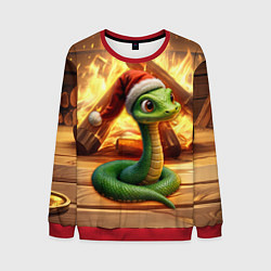Мужской свитшот Зеленая новогодняя змея 2025 года