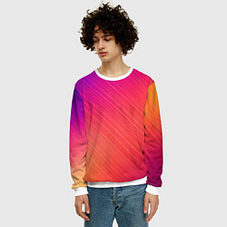 Свитшот мужской Градиент в косую полоску, цвет: 3D-белый — фото 2