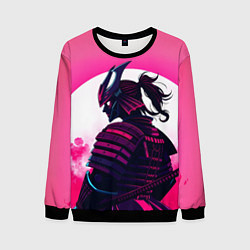 Мужской свитшот Самурай на розовом фоне