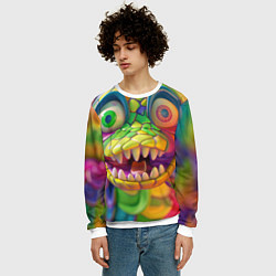 Свитшот мужской Радужная змея, цвет: 3D-белый — фото 2