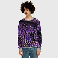 Свитшот мужской Фиолетовая кожа змеи, цвет: 3D-меланж — фото 2