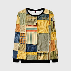 Мужской свитшот Пэчворк в желтых оттенках