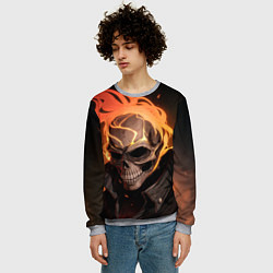 Свитшот мужской Призрачный гонщик, цвет: 3D-меланж — фото 2