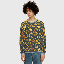 Свитшот мужской Серп и Молот - СССР, цвет: 3D-меланж — фото 2