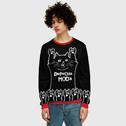 Свитшот мужской Depeche Mode: cat rock, цвет: 3D-красный — фото 2