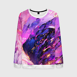 Свитшот мужской Фиолетово-розовая абстракция, цвет: 3D-белый