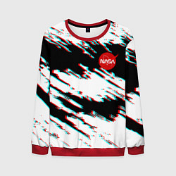 Свитшот мужской Nasa glitch color, цвет: 3D-красный