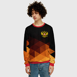 Свитшот мужской Герб России геометрия, цвет: 3D-красный — фото 2