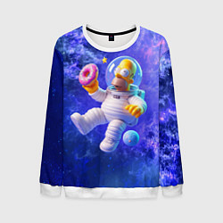 Свитшот мужской Homer Simpson is a brave astronaut, цвет: 3D-белый