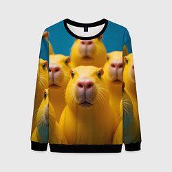 Свитшот мужской Желтые капибары, цвет: 3D-черный