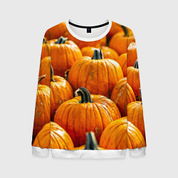 Свитшот мужской Много тыкв, цвет: 3D-белый
