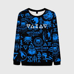 Свитшот мужской The Witcher logo pattern, цвет: 3D-черный