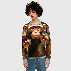 Свитшот мужской Макаки, цвет: 3D-меланж — фото 2