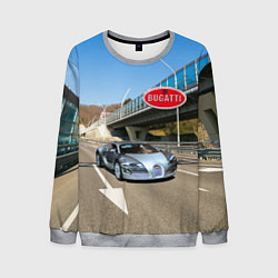 Свитшот мужской Бугатти на трассе, цвет: 3D-меланж