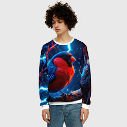 Свитшот мужской Снигирь и молнии, цвет: 3D-белый — фото 2