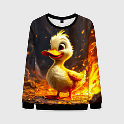 Свитшот мужской Утенок в огне, цвет: 3D-черный