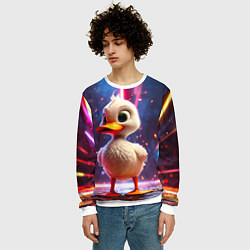 Свитшот мужской Уточка в неоне, цвет: 3D-белый — фото 2