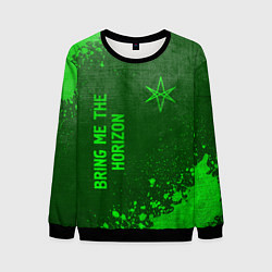 Свитшот мужской Bring Me the Horizon - green gradient вертикально, цвет: 3D-черный