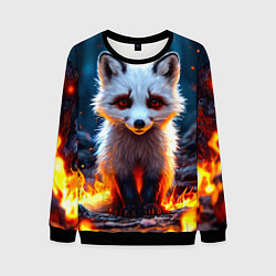 Свитшот мужской Песец в огне, цвет: 3D-черный