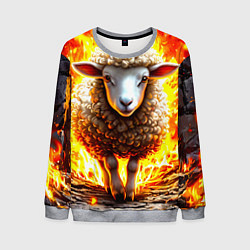 Свитшот мужской Овечка в огне, цвет: 3D-меланж
