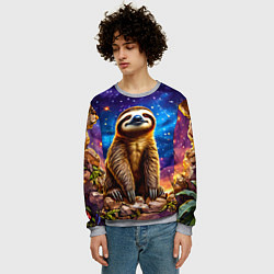 Свитшот мужской Ленивец и звездное небо, цвет: 3D-меланж — фото 2