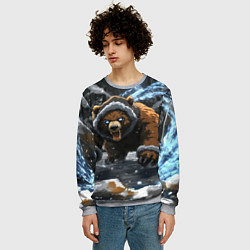 Свитшот мужской Злой русский медведь, цвет: 3D-меланж — фото 2