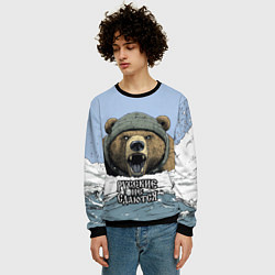 Свитшот мужской Русский не сдаются - мощный медведь, цвет: 3D-черный — фото 2