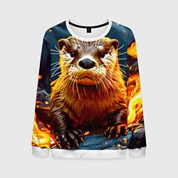 Мужской свитшот Выдра в огне