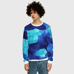 Свитшот мужской Камуфляж в синих оттенках, цвет: 3D-белый — фото 2