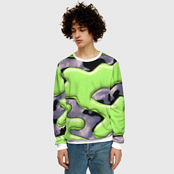 Свитшот мужской Зеленый объемный камуфляж, цвет: 3D-белый — фото 2