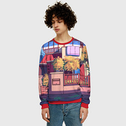 Свитшот мужской Lo-fi японский стиль улица, цвет: 3D-красный — фото 2