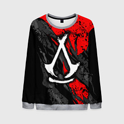Свитшот мужской Assassins creed: shadows - белый логотип, цвет: 3D-меланж
