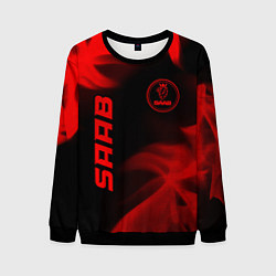Свитшот мужской Saab - red gradient вертикально, цвет: 3D-черный
