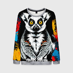 Мужской свитшот Лемур на черном