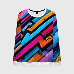 Свитшот мужской Абстракция с граффити, цвет: 3D-белый