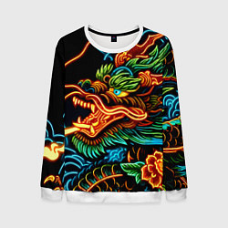Мужской свитшот Japanese neon dragon - irezumi