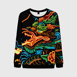 Мужской свитшот Japanese neon dragon - irezumi