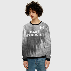 Свитшот мужской Blue Exorcist - grey gradient посередине, цвет: 3D-черный — фото 2