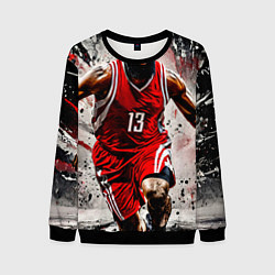 Свитшот мужской Джеймс Харден с мячом, цвет: 3D-черный