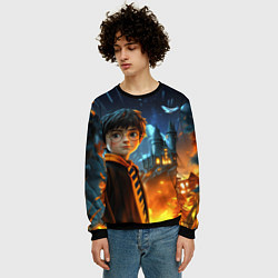 Свитшот мужской Гарри Поттер замок в небе, цвет: 3D-черный — фото 2