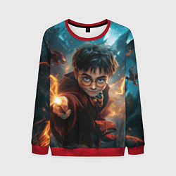 Свитшот мужской Гарри Поттер - магия, цвет: 3D-красный