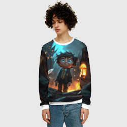 Свитшот мужской Маленький удивленный Гарри Поттер, цвет: 3D-белый — фото 2