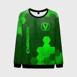 Свитшот мужской Changan - green gradient вертикально, цвет: 3D-черный
