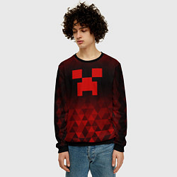 Свитшот мужской Minecraft red poly, цвет: 3D-черный — фото 2
