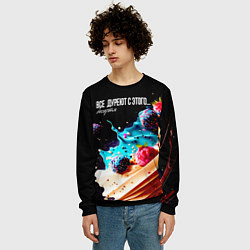 Свитшот мужской Все дуреют с этого десерта, цвет: 3D-черный — фото 2
