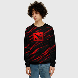 Свитшот мужской Dota 2 - красные потертости, цвет: 3D-черный — фото 2