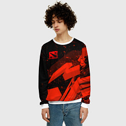 Свитшот мужской Dota 2 - красные брызги, цвет: 3D-белый — фото 2