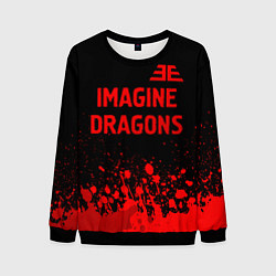 Свитшот мужской Imagine Dragons - red gradient посередине, цвет: 3D-черный