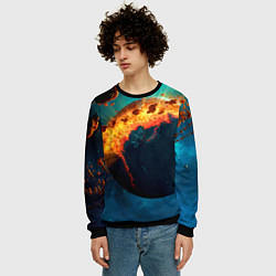 Свитшот мужской Взрыв планеты, цвет: 3D-черный — фото 2