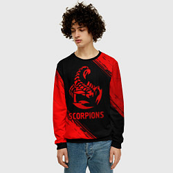 Свитшот мужской Scorpions - red gradient, цвет: 3D-черный — фото 2